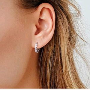 Anti Tarnish American Diamond Hoop Earring