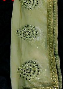Embroidered Golden Party Wear  Dupatta