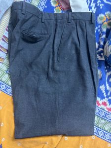 Classic Men's Grey Pleated Trousers