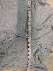 Cute Light Blue Cropped Cardigan