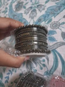 COMBO 4 glass bangle&amp; 2metal bangle&amp;2bracelet