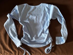 Light Blue Ruched Long Sleeve Top