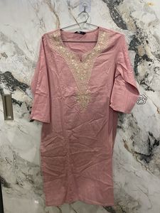 Pink Embroidered Kurta