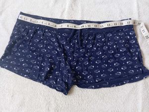 Cute Navy Sleep Shorts with Food Print