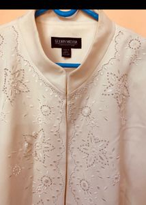 Unisex Susan Heaton Ivory Embellished Jacket