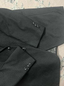 Men's Black Textured Blazer