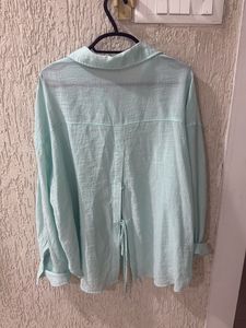 Light Blue Oversized Button-Down Shirt