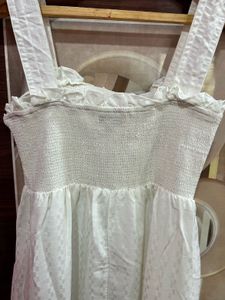 White Smocked Bodice Sundress