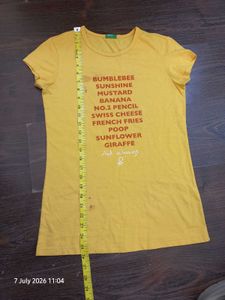 Benetton Yellow Graphic Tee