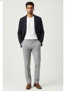 Men's Grey Striped Trousers