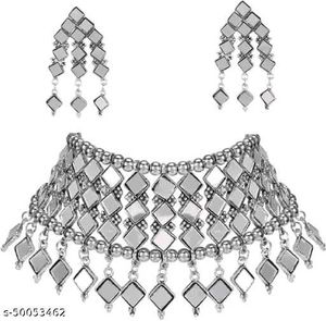 Mirror Work Choker Necklace Set