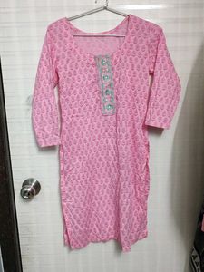 Pink Printed Kurti