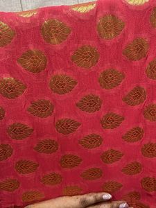 Elegant Red Dupatta with Gold Motif