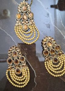 Pearl &amp; Stone Indian Jewelry Set