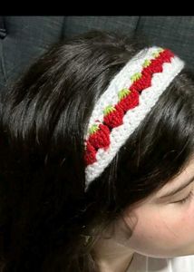 Crocheted Strawberry Headband