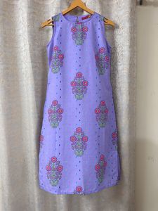 Women Mauve Printed Layered Kurta