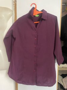 Elegant Plum Button-Up Shirt