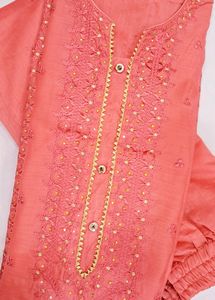 Gajari Color Beautiful Suit Set With Lining