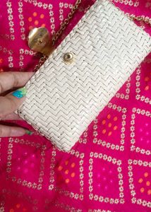 Woven Clutch with Chain