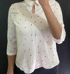 White Polka Dot Blouse