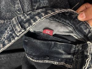 Trendy Gray Wash Wide Leg Jeans