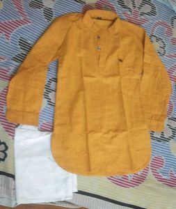 Boys' Yellow Kurta Pajama Set