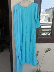 Sky Blue Full Suit  Set For Women