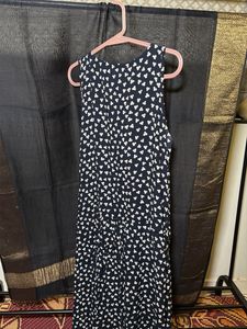 Navy &amp; White Heart Print Maxi Dress