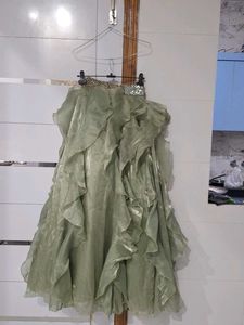 Designer Sequin Blouse &amp; Ruffled Lehenga Set