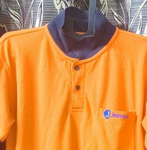 Men's Orange &amp; Navy Polo T-Shirt