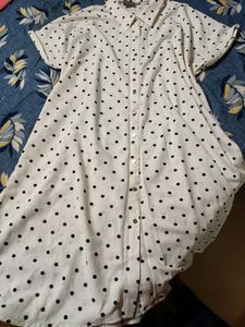 POLKA DOT BUTTON-DOWN DRESS