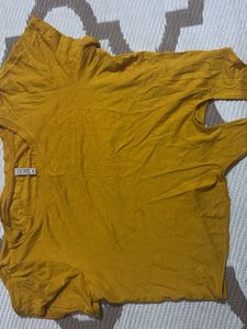 Mustard Tie-knot Crop Top