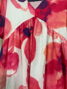 Vibrant Floral Print Midi Dress