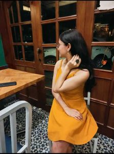 Mustard Yellow Fit &amp; Flare Dress