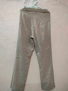 Beige High Waist Formal Trouser