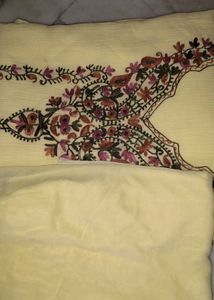 Embroidered Yellow dress material