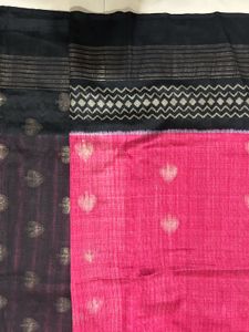 Pink Saree with Black Blouse