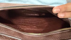 Dark brown Crocodile Print Tote Bag