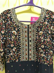 NEERUS Women Black Colour Suit Set Size XL