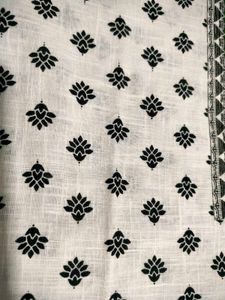 White Kurta with Black Print