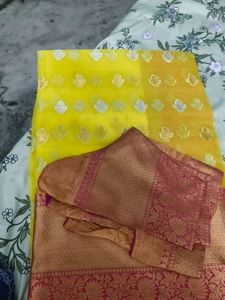 lemon yellow saree