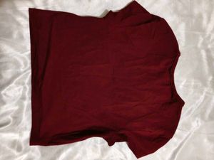 Maroon Cotton fitted T-Shirt