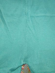 Winter Teal Kurta Set with White Print