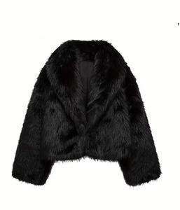 Chic Black Faux Fur Jacket