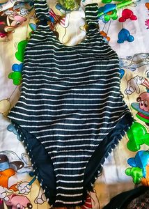 New Look Striped One-Piece Swimsuit