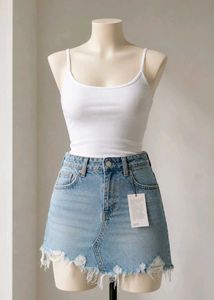 H n M denim skirt