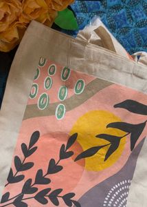 Hand-Painted Floral Tote Bag