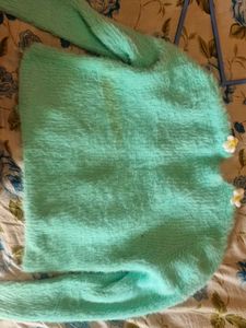 Fluffy Mint Green Cardigan co-ord set