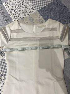 Chic Sheer Stripe Short Sleeve Top Size M