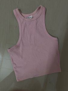 H&M Pink Ribbed Racerback Tank Top